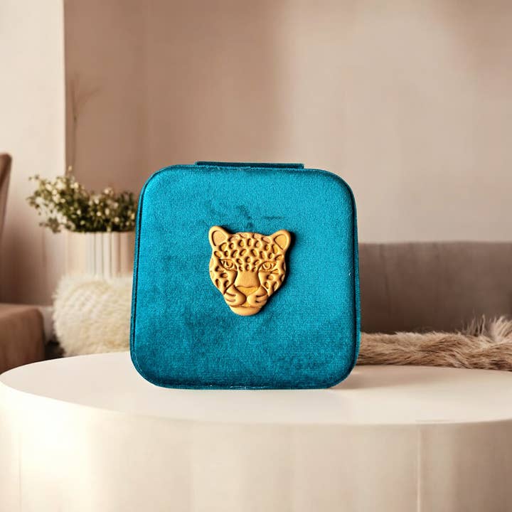 Duestelle Italia - Wholesale Jewelry Box/Organizer - Emerald Pantera Travel Jewelry Box