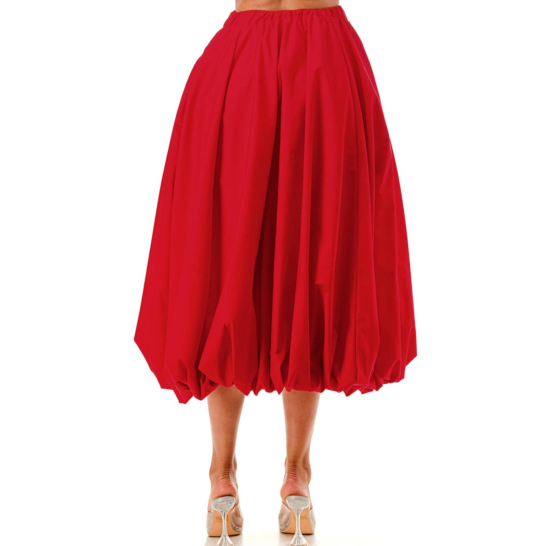 omgstyles - Wholesale Skirt - Women's - Plus Elastic Waist Bubble Mdi Skirt2