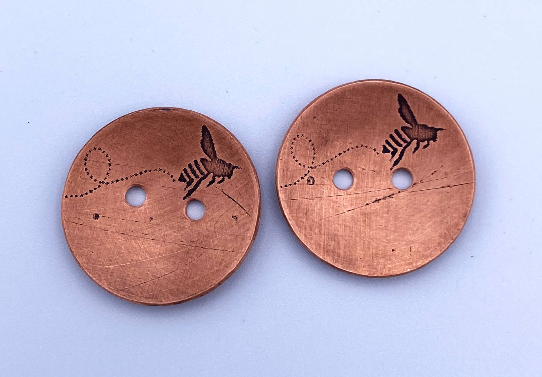 Wandering Dog Metal Art - Wholesale Sewing Button/Snap - Handmade Metal Buttons Etched Bees Butterfly Brass Copper6