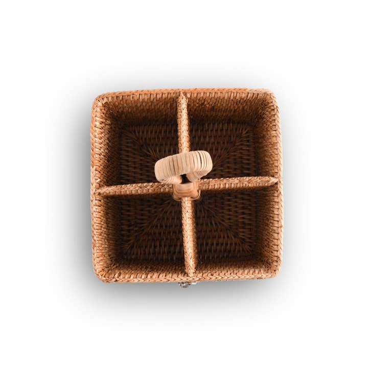 Vagabond House - Wholesale Flatware Caddy - Anchor Hand Woven Wicker Rattan Flatware Caddy
