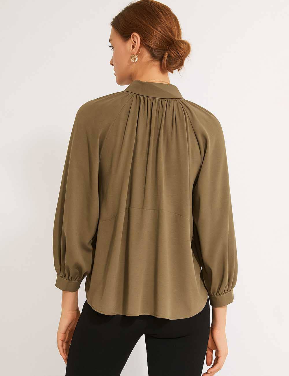 Sweetkama - Wholesale Jacket - Women's - Ladies Balloon Hem Bomber Jacket Zip Up Long Sleeves Coat12