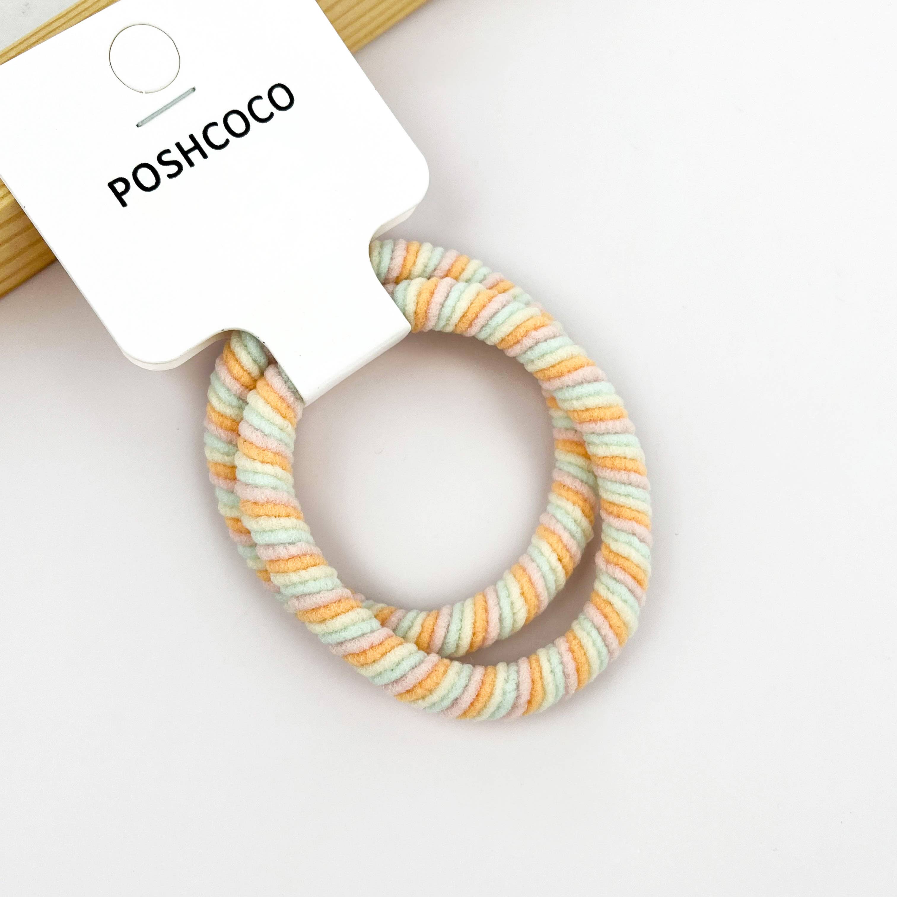 SoapElenGlen - Wholesale Hair Tie - 2PCS Striped Hair Tie Set, Ice Cream-Inspired  Hair Tie3