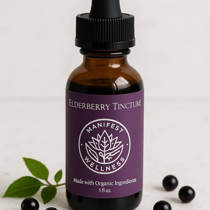 Organic Elderberry Tincture 1 fl. oz. for wholesale by Manifest Wellness