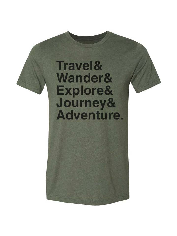 Travel & Wander & Explore & Journey & Adventure - Tee for wholesale by Hazel + Hunt