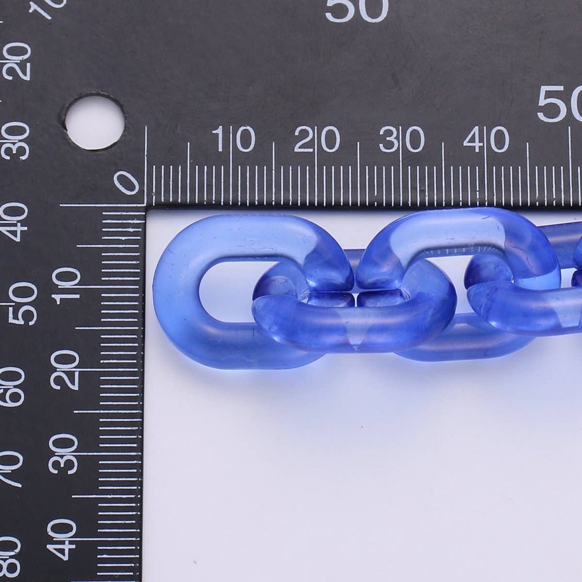 Aim Eternal - Wholesale Link & Chain Necklace - 1X Clear Oval Acrylic Link Chain, Translucent Plastic Chain, Chunky Necklace Chain with Open Links Size 23.8mm x 18.8mm9