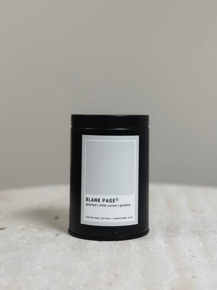 Gallery 7 oz Candle Tin | Blank Page for wholesale by Vessel Candle Studio