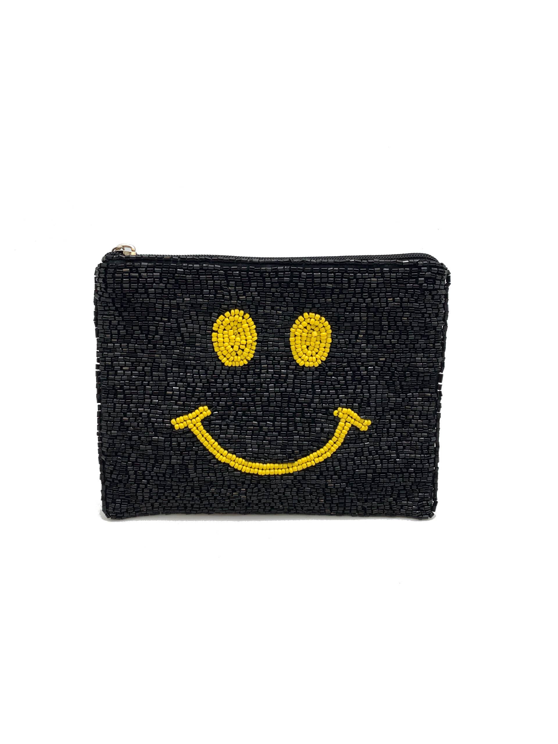 The Bombay Store Beaded Smiley Coin Pouch