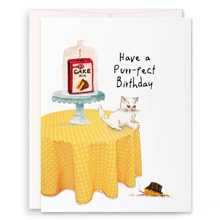 Cat DIY Cake Birthday - Funny Birthday Card for wholesale by Liyana Studio