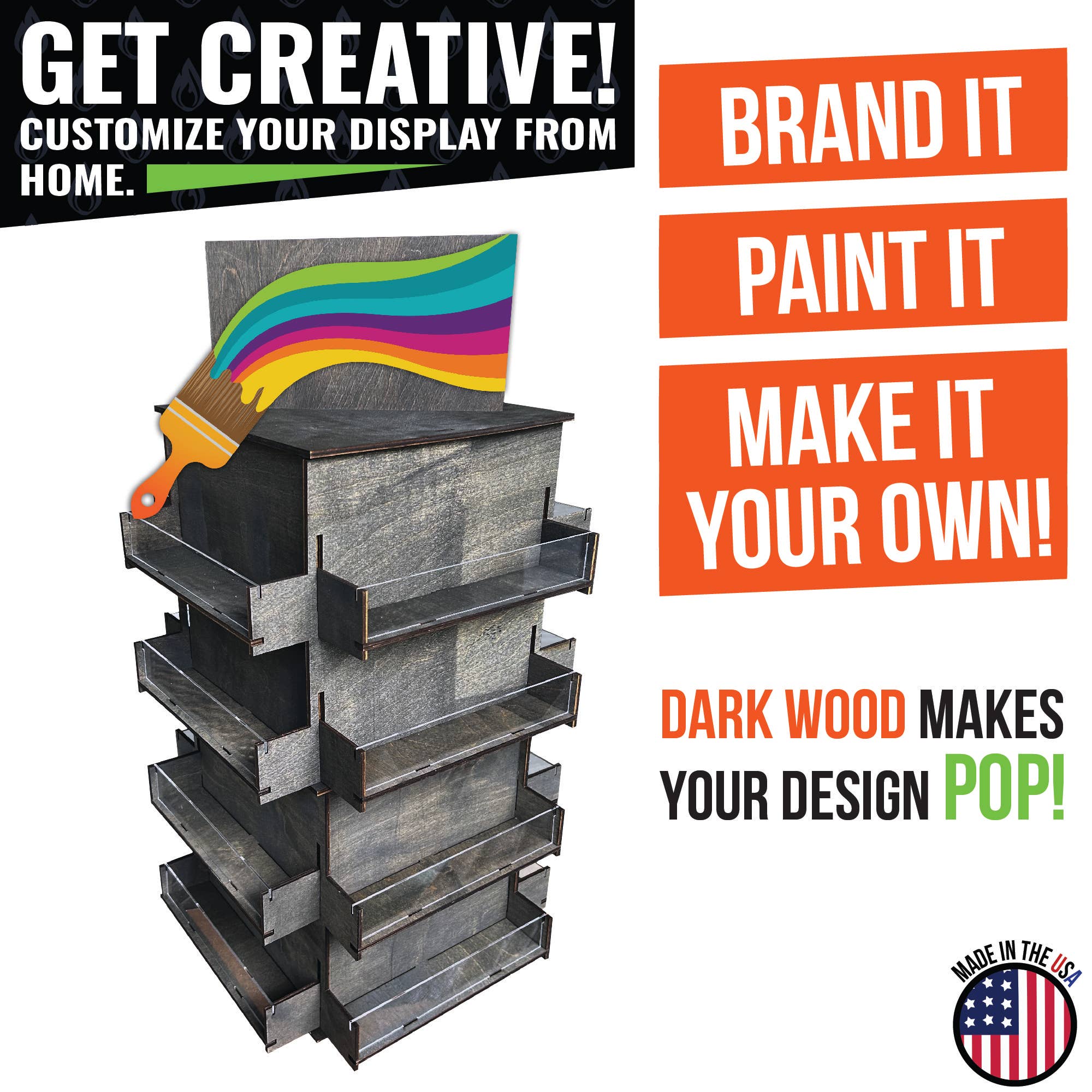 Torched Displays - Wholesale Retailer Display Stand/Case - 4-Sided Rotating Display Stand for Craft Shows, Trade Shows10