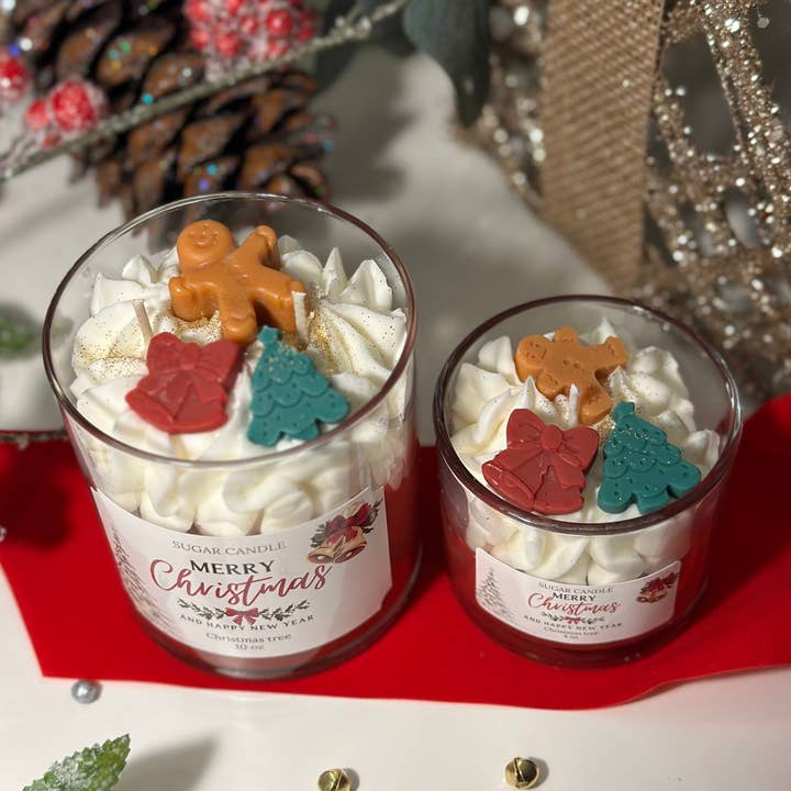 Sugar Candle - Wholesale Jar/Filled Candle - Merry Christmas Candle: Soy, Holiday Gift, Christmas Decor5