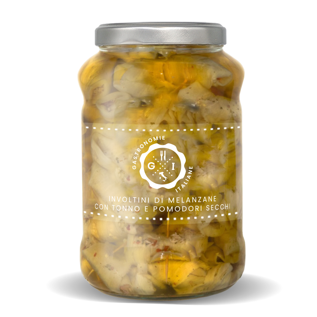 Gastronomie Italiane - Wholesale Ingemaakte groenten - Gevulde auberginerolletjes met zongedroogde tomaten en tonijn 3100 ml0