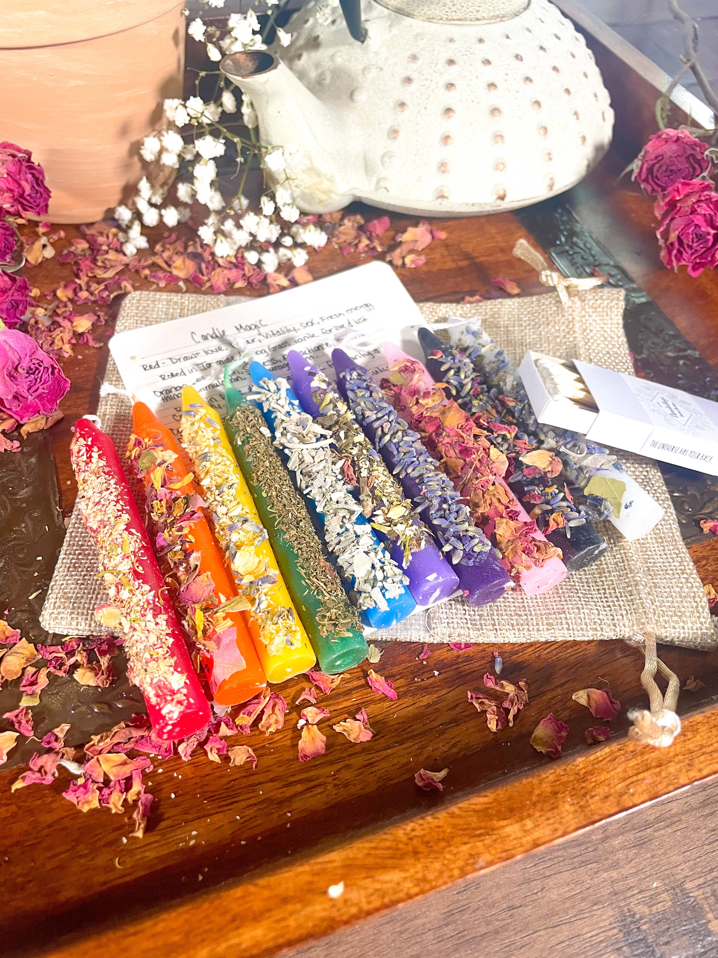 CharlieHaze - Wholesale Meditation Supplies - Ritual Herb Rolled Candles For Magic Spells6