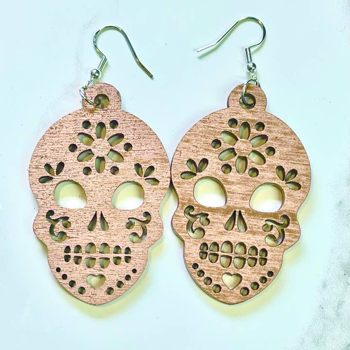 Stardust & Serendipity - Wholesale Dangle Earrings - Dia de los Muertos Sugar Skull Earrings