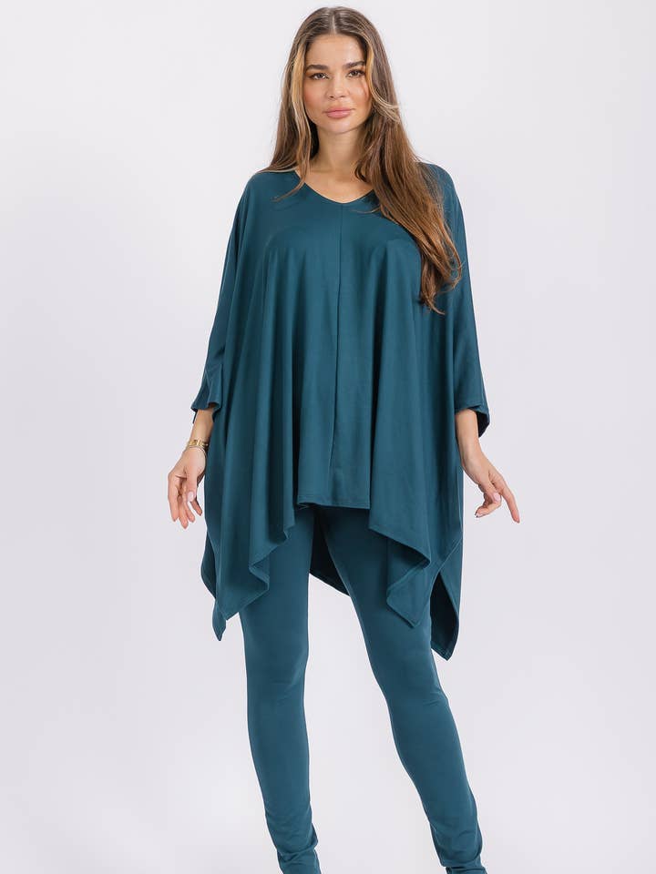 H&H Fashion Inc. - Wholesale Top & Pant Set (NOT Loungewear) - Women's - HH637X-S1 Plus V-neck Top & Leggings 2 PC Set