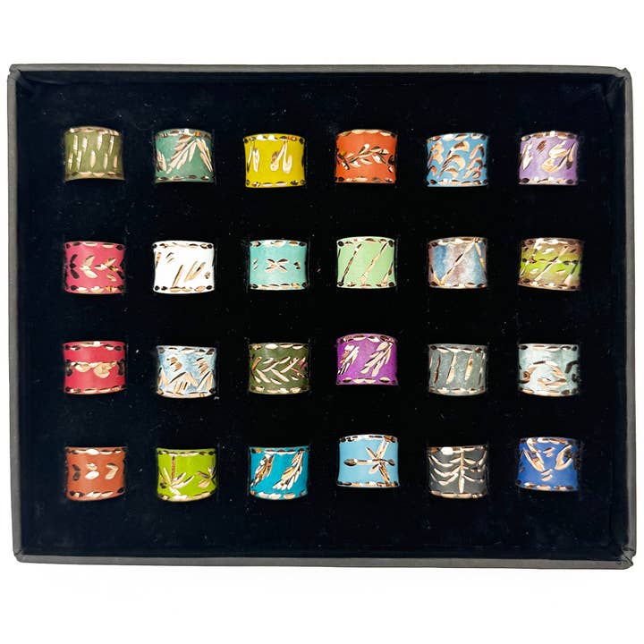 Anju Jewelry - Wholesale Band/Stacked Ring - Patina Engraved Copper Ring Pre-Pack