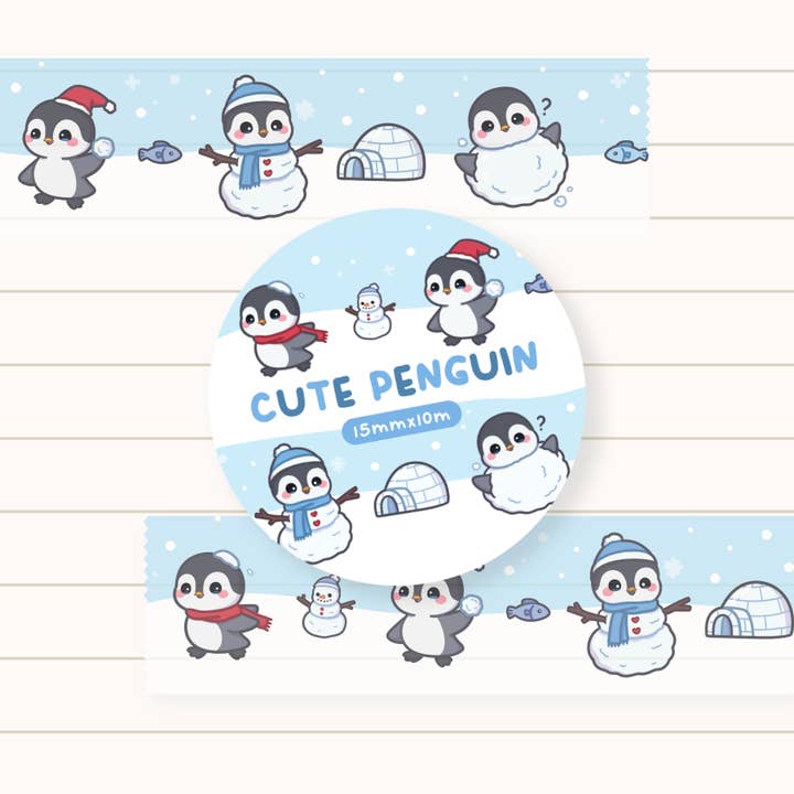 Cinta Washi de Pingüinos Adorables para venta al por mayor de owloArt