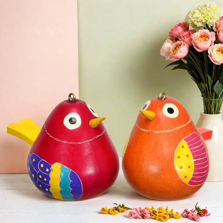Birdies - Ornement en gourde (x 12) - Cadeau écologique pour la vente par Lucuma Designs