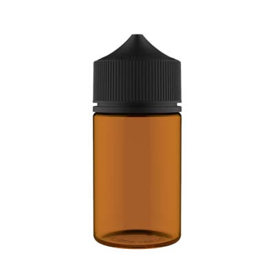 Copackr - Vente Flacon de voyage - Chubby Gorilla - Bouteille Stubby Unicorn de 75 ml - Bouteille ambrée/bouchon noir - V3