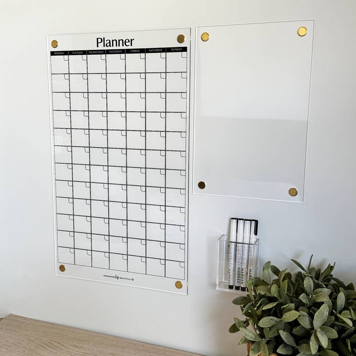 Acrylic Planner Set - 12 Week Planner and Memo Board for wholesale by Organising Life Beautifully