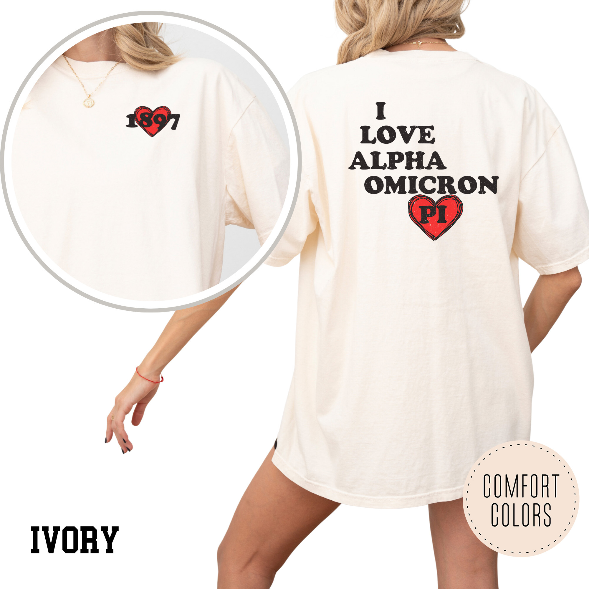 Kite and Crest - Wholesale Screen Printed T-Shirt - Women's - I Love Comfort Colors Sorority T-shirt4