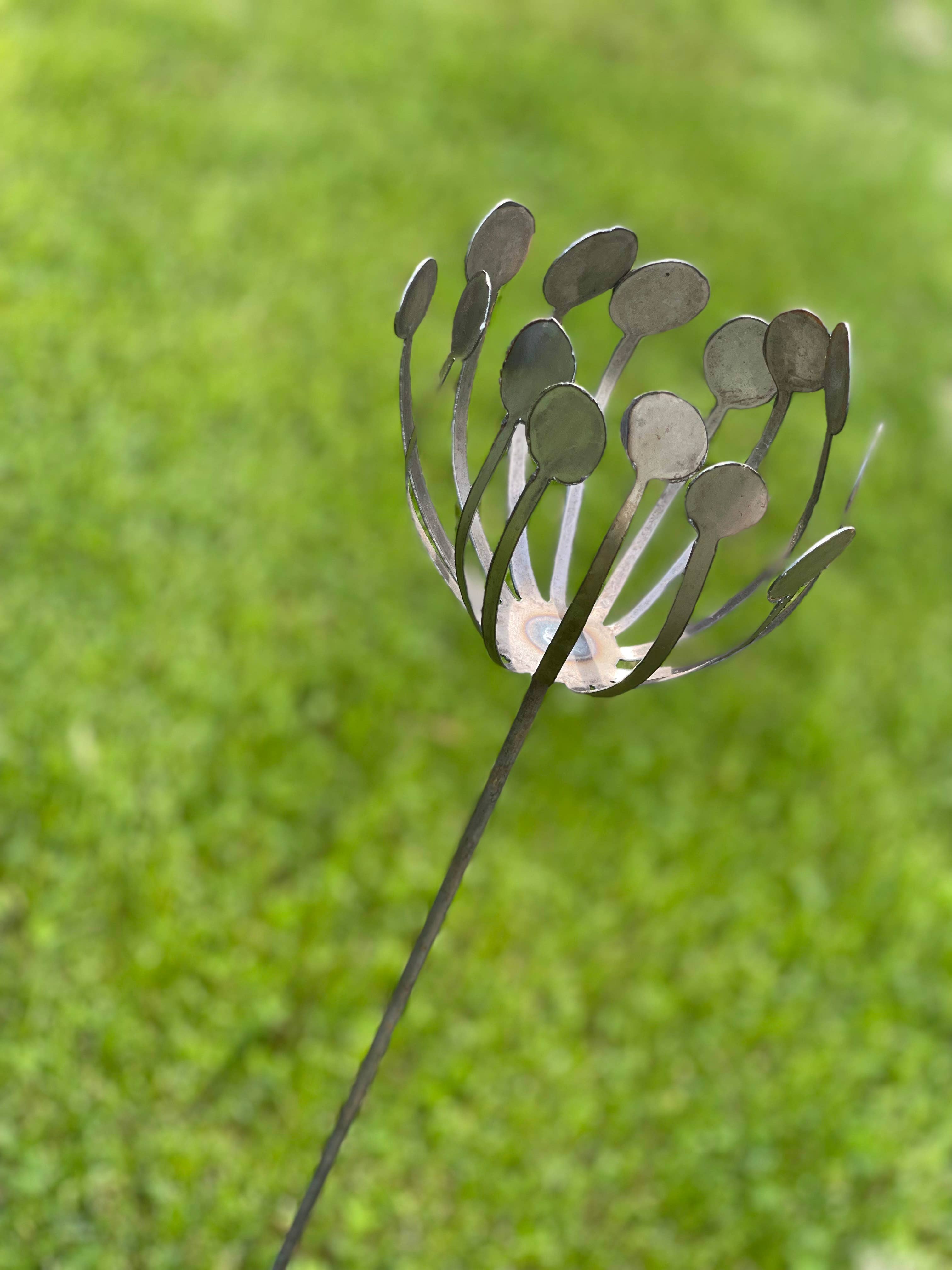 608 The Factory - Wholesale Garden/Lawn Stake - Metal Dandelion Wish Flower Set of 24 Flowers11