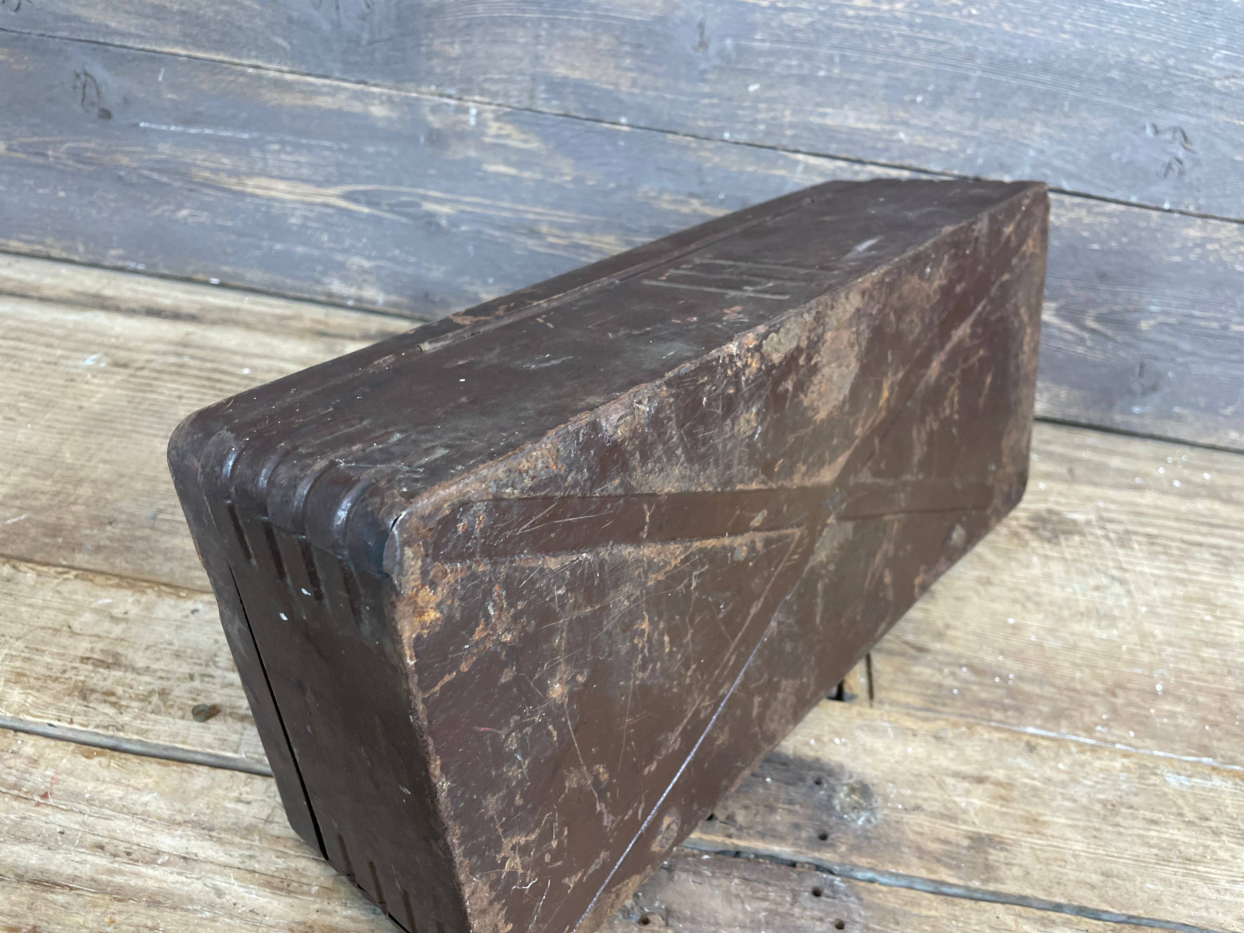 My Amigos Imports – wholesale Decorative box –   Vintage Metal Tool box-#10-Storage-6x13x4H inches-Rustic 3