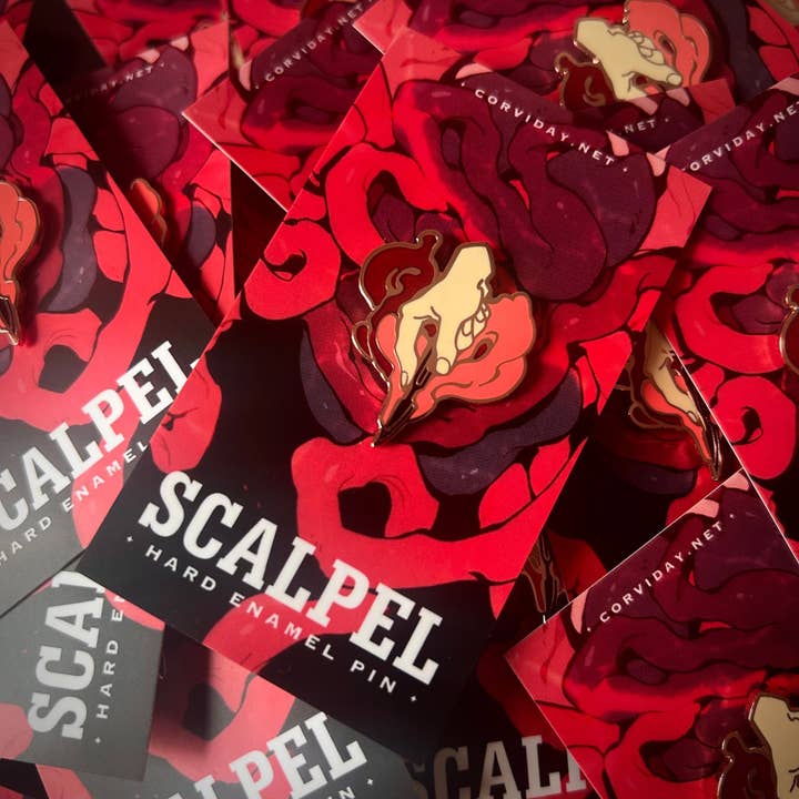 "SCALPEL" Enamel Pin for wholesale by CORVIDAY