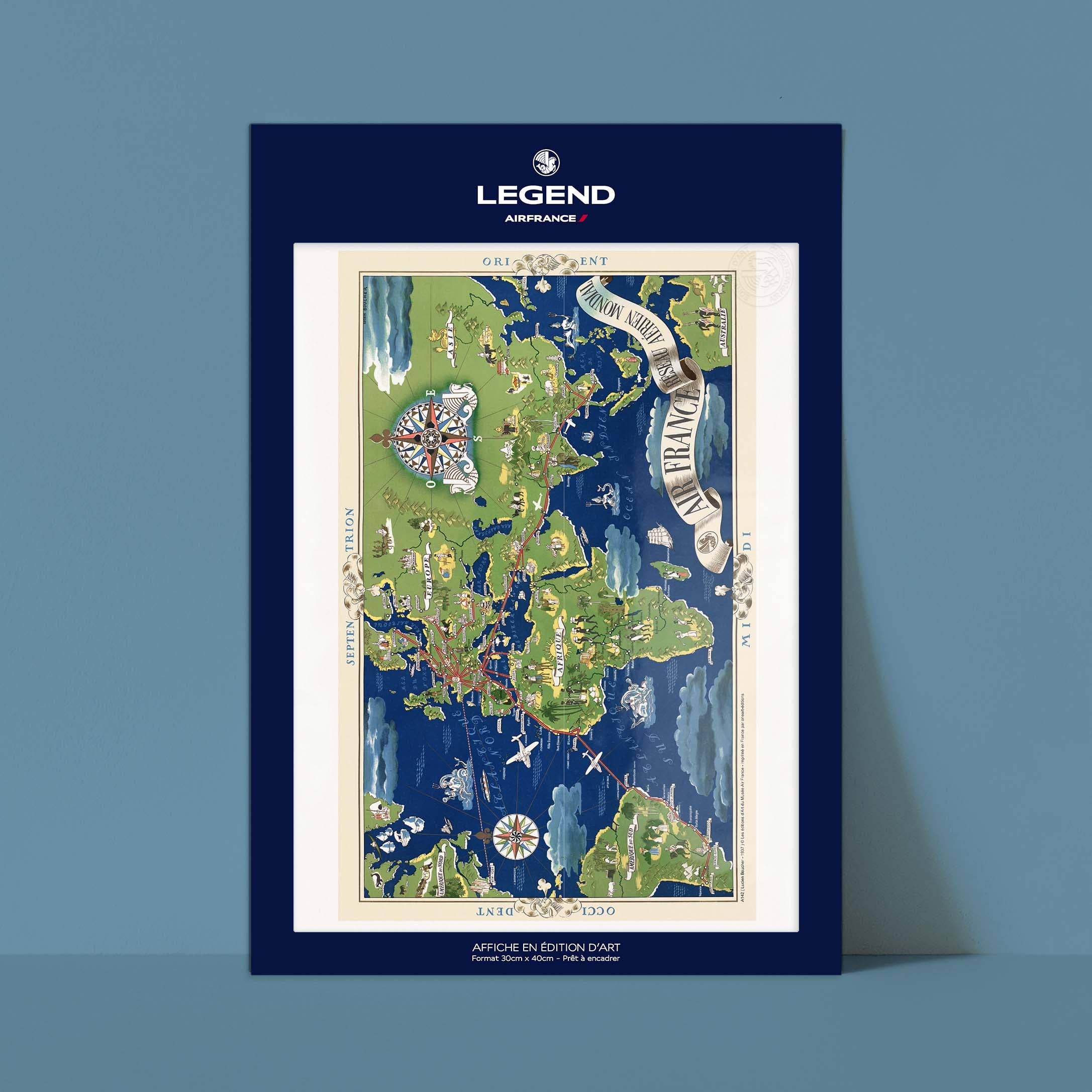 Oneart – wholesale Poster – Air France Poster / Air Network Planisphere - AFL01420