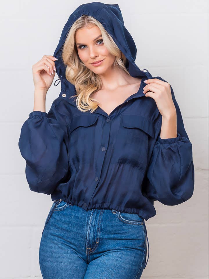 LJ76119T-Long Sleeve weight snap-up jacket for wholesale by Taelynn