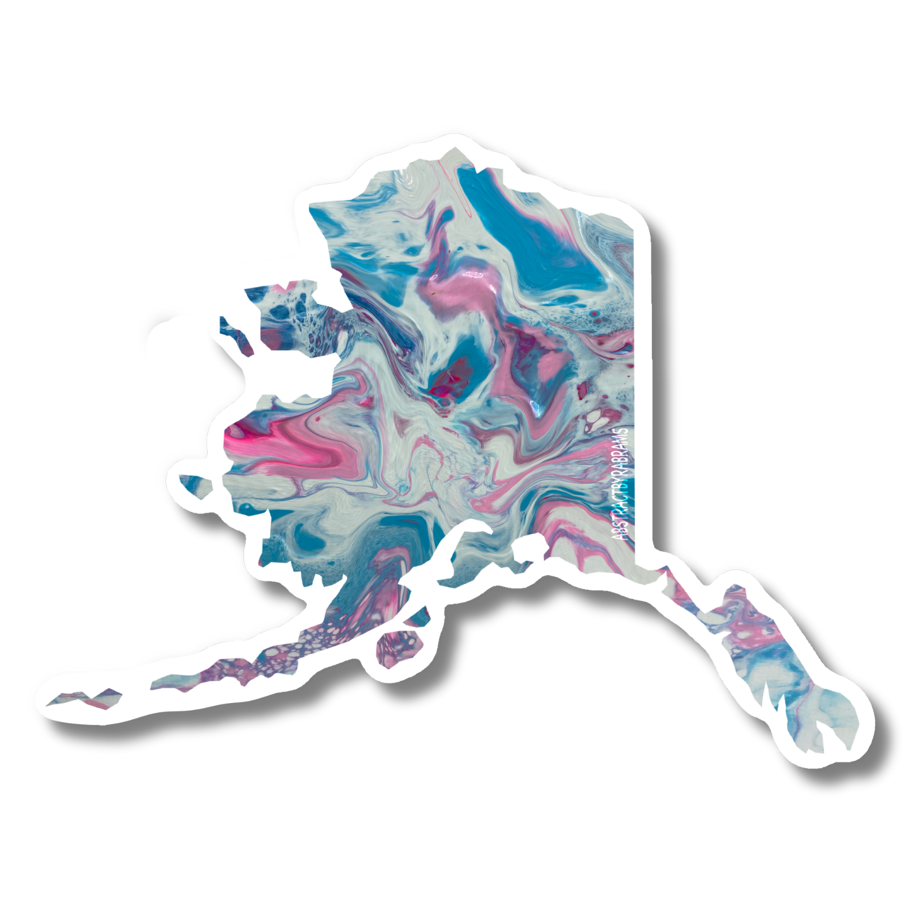 AbstractbyRabrams - Wholesale Sticker - Trans Pride Alaska Sticker, LGBTQ Alaska Rainbow Alaska2