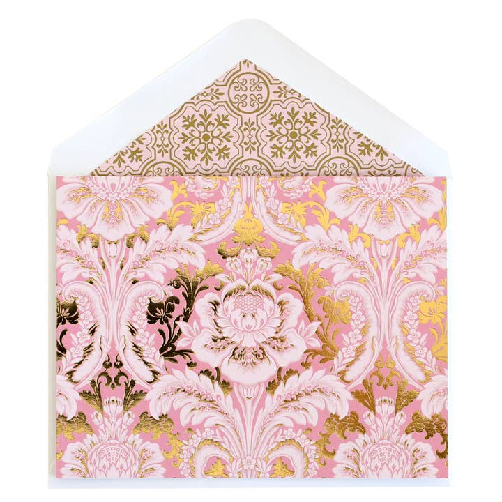 Pink Damask Folded Note Cards for wholesale by Anna Griffin Inc