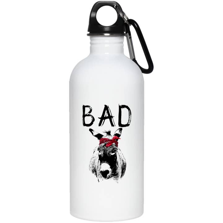 Bad A*# Stainless Steel Water Bottle for wholesale by Mad Hatter Mug