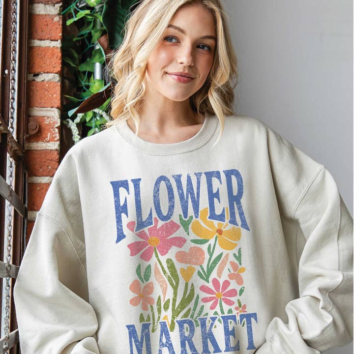 SWEATSHIRT Oversize FLOWER MARKET pour la vente par BLUME & CO.