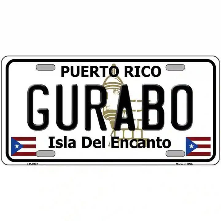Plaque d'immatriculation fantaisie en métal Gurabo (Porto Rico) pour la vente par Smart Blonde
