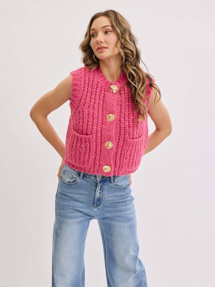 Sweet Lovely by Jen - Wholesale Knit Sweater - Women's - CHUNK SWEATER KNIT VEST 46
