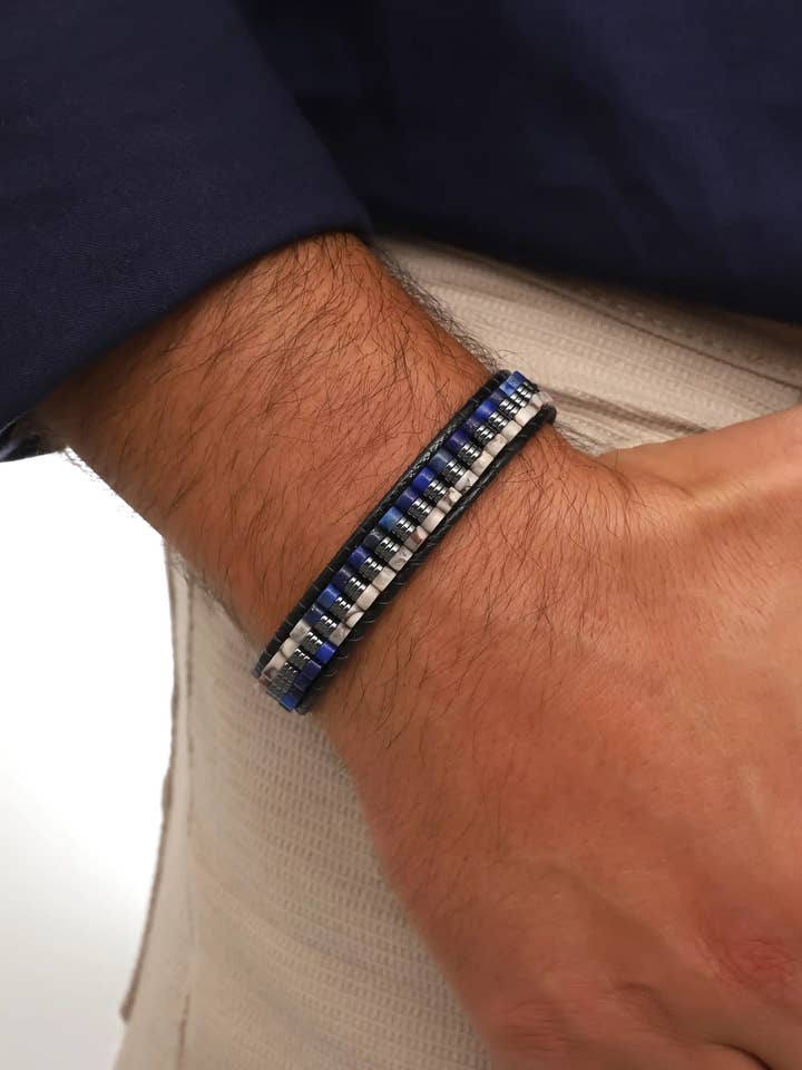 Bracelet en pierre naturelle pour homme pour la vente par Hadley Jewelry