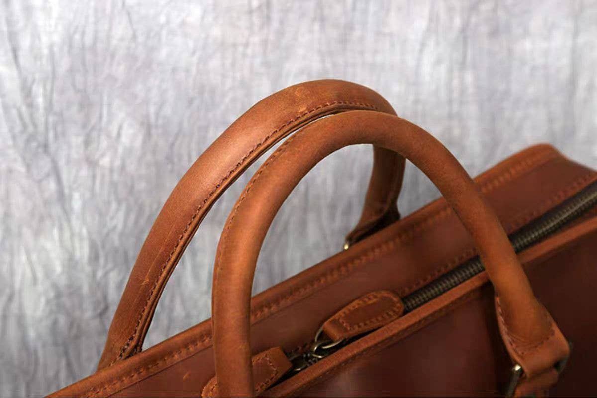 Steel Horse Leather - Wholesale Briefcase - Unisex - The Hemming Leather Laptop Bag | Vintage Leather Briefcase6