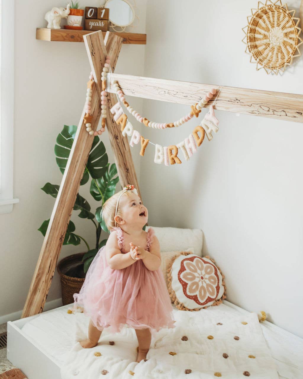 Joy Felts – Arco de bandeirinhas por atacado – Guirlanda Boho com Letras "Happy Birthday"3