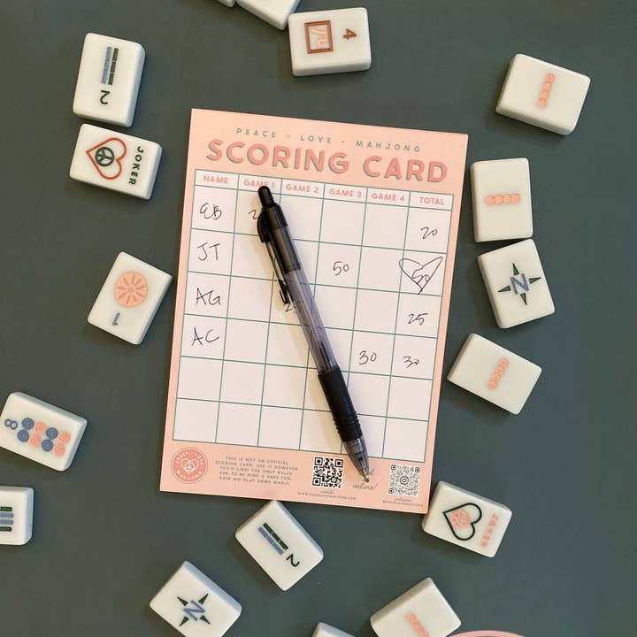 Peace Love Mahjong - Wholesale Board Game - Mahjong Scoring Notepad