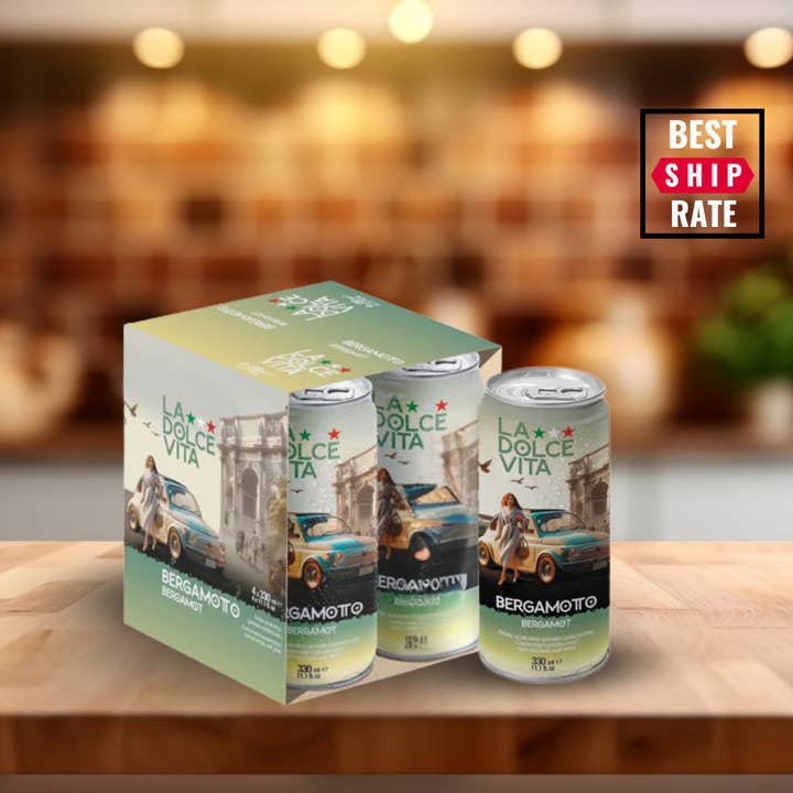 La Dolce Vita Soda Italienne Pétillante à la Bergamote 330ml (11,16oz) 4 Unités pour la vente par Casacella Foods