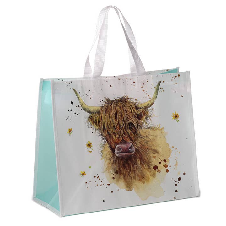 Jan Pashley Highland Coo Cow Reusable Shopping Bag for wholesale by Puckator Ltd
