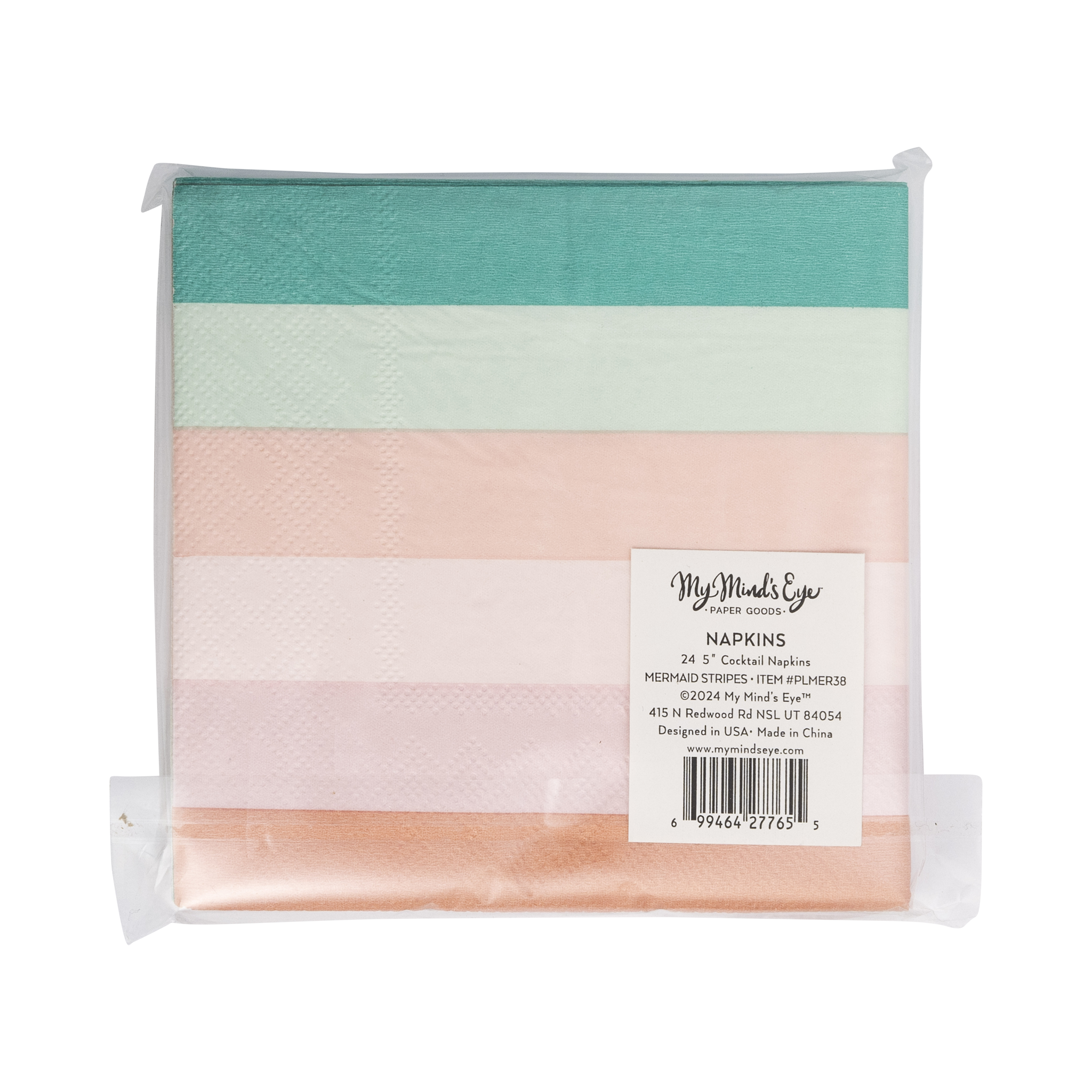 My Mind’s Eye – wholesale Engångsservett – PLMER38 - Mermaid Stripes Cocktailservett2