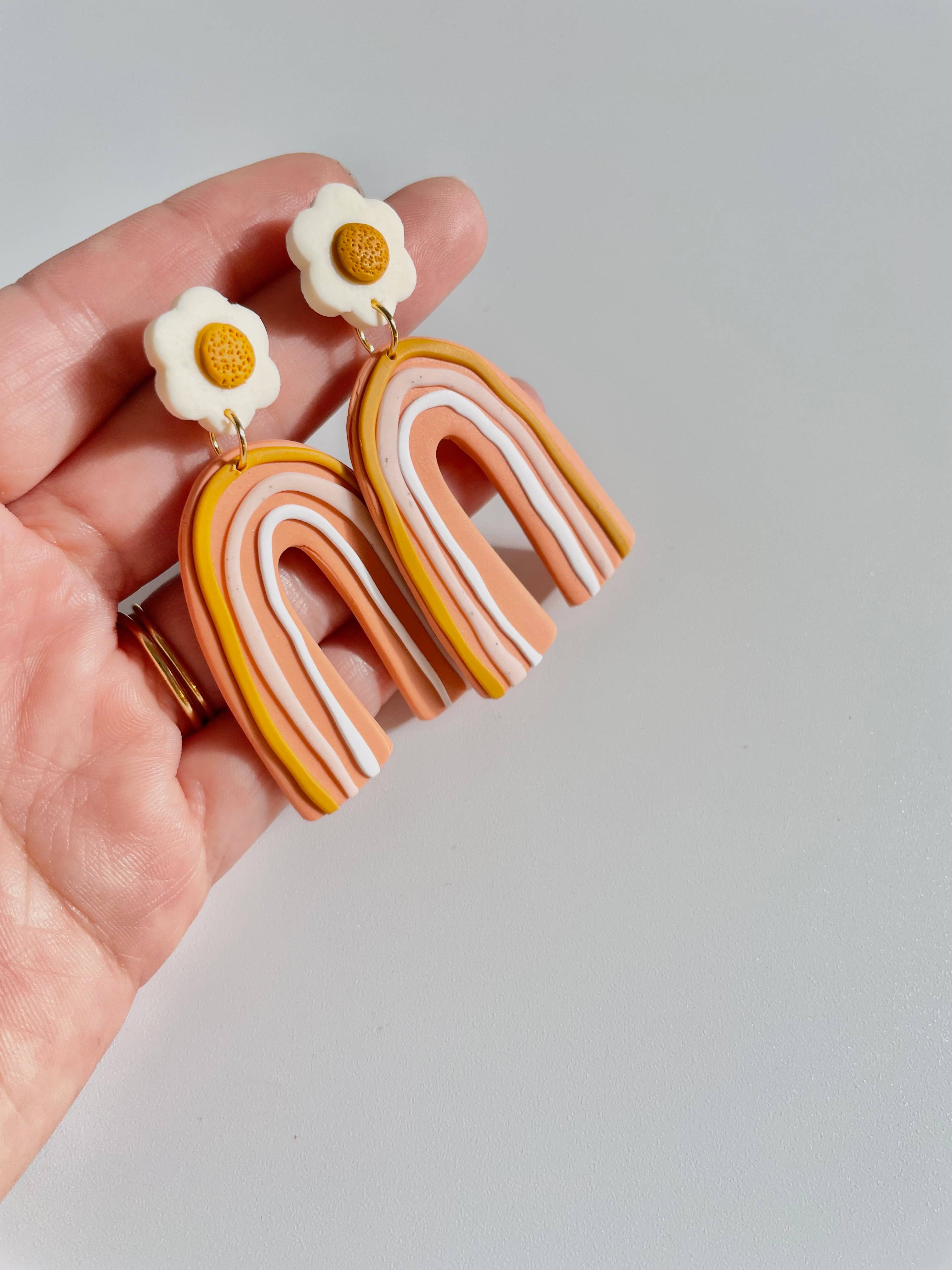 AnalyJewelry - Wholesale Dangle Earrings - Daisy Rainbow Statement Earrings2