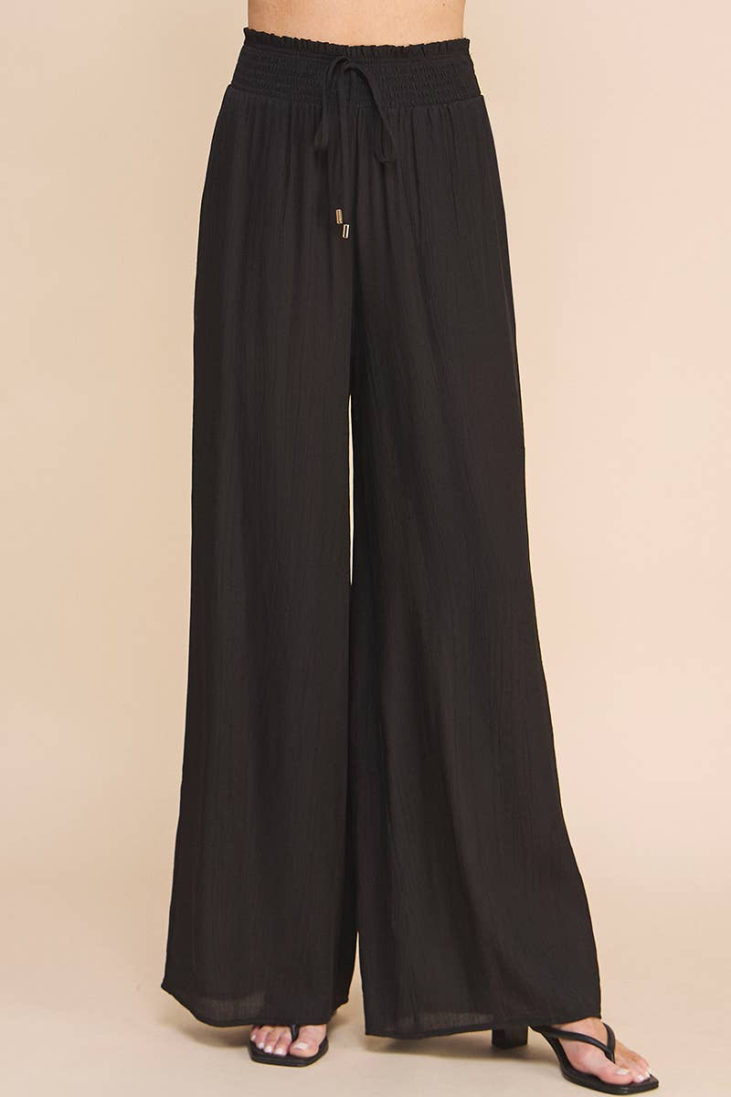 Allie Rose - Wholesale Pants - Women's - Bamboo Texture Flowy Pants1