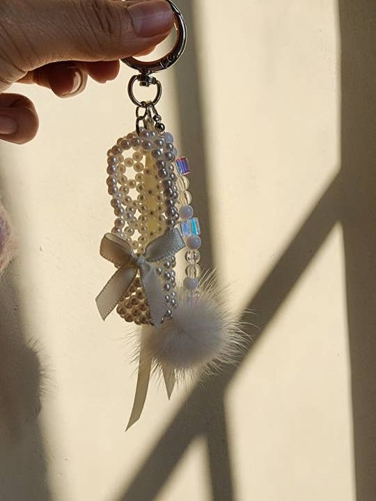 Lucienne Keychain | Coquette Lovely Ballet Shoes Beads Charm for wholesale by MOND HAUS