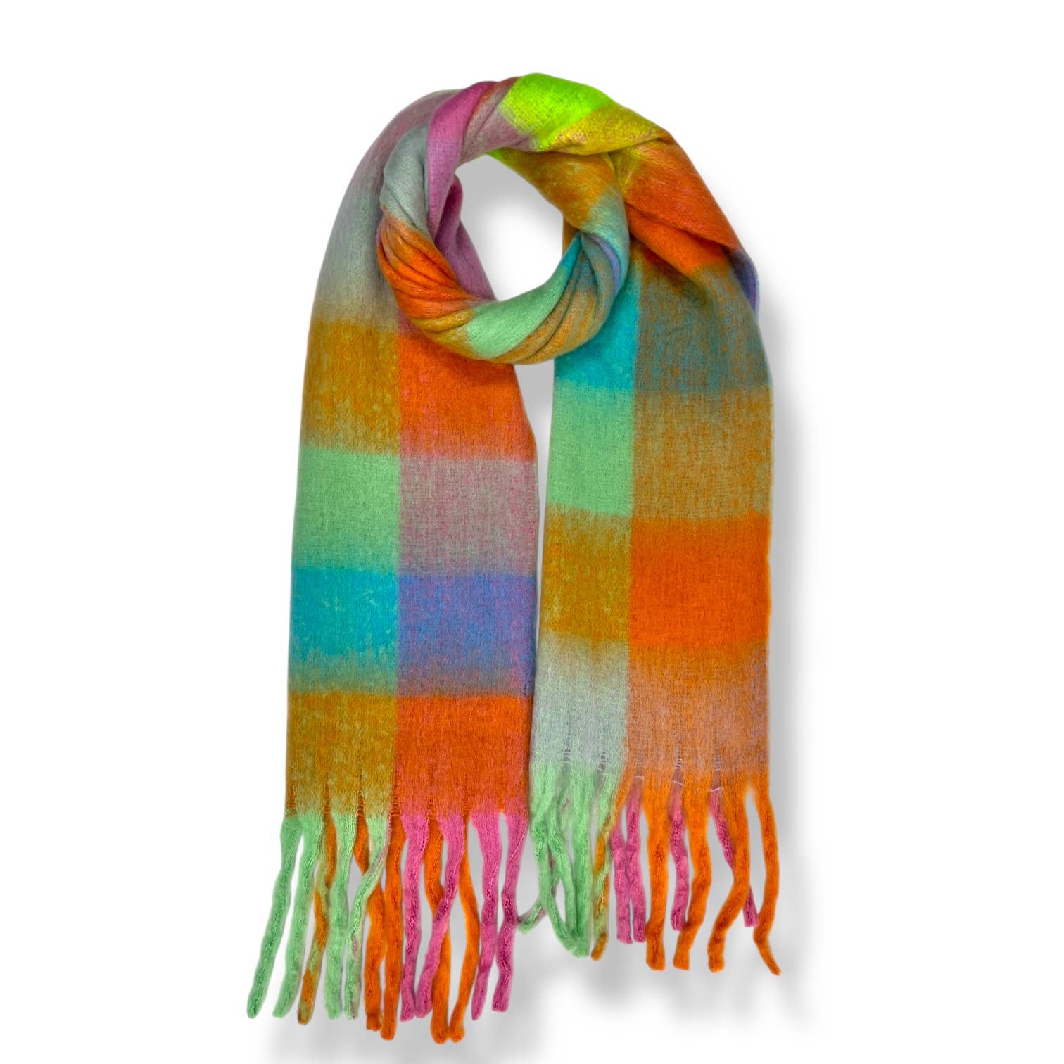 London Scarves - Vendita all'ingrosso Sciarpa - Donna - Sciarpa in morbido tessuto a quadri, 16 colori, rifinita con nappine26