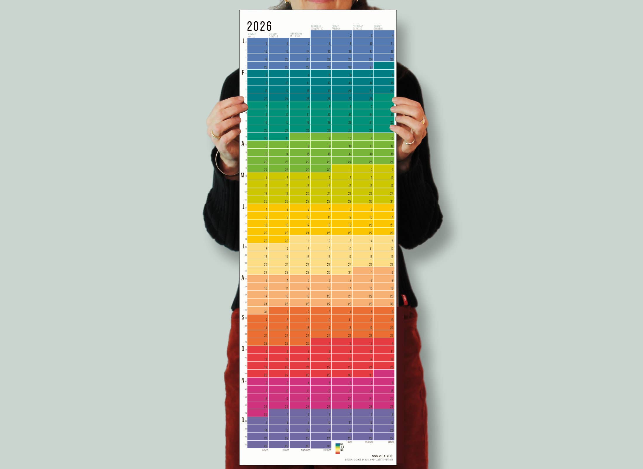 Wi-La-No - Wholesale Calendar - 2026 Wall Calendar "Rainbow"2