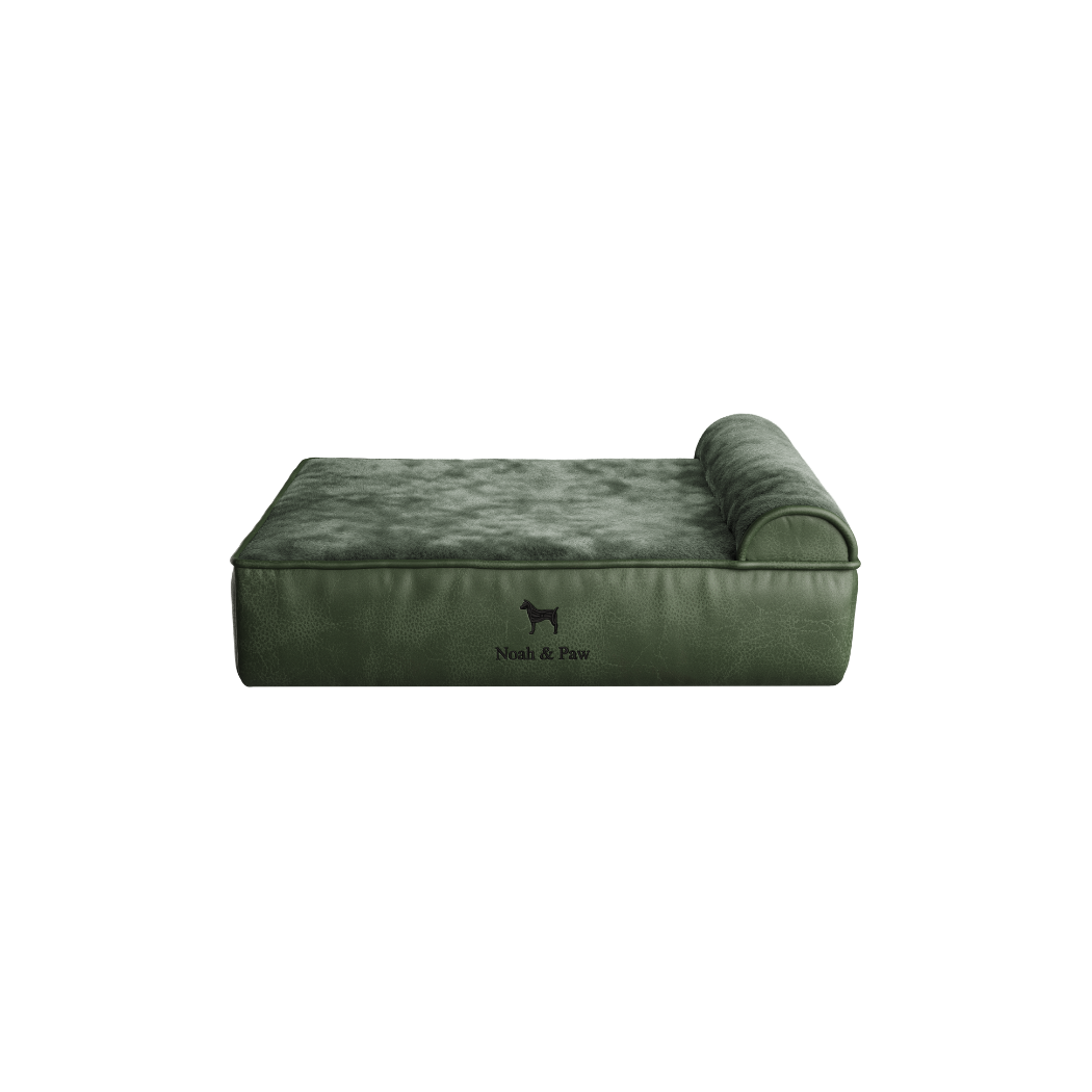 NOAH AND PAW LLC – Großhandel Haustierbett – Katze/Hund – Orthopädisches Hundebett aus Kunstleder mit Memory-Schaum und kühlendem Gel, klassischer Stil11
