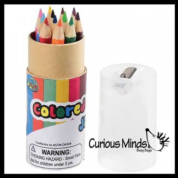 Curious Minds Toys - Wholesale Coloured pencil - 1 Sets Travel Size Colored Pencil Set - 12 Mini Pencils