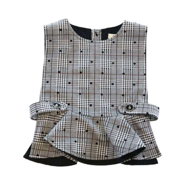 BLACK WHITE A50 14272 Velvet Heart Plaid Vest & Pants (Set) for wholesale on Faire